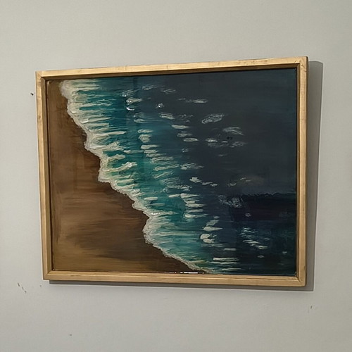 Embossed painting 86x68 with liquid glass used