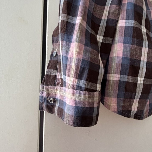 Boss Orange women's blouse size 40, pink blue brown check
