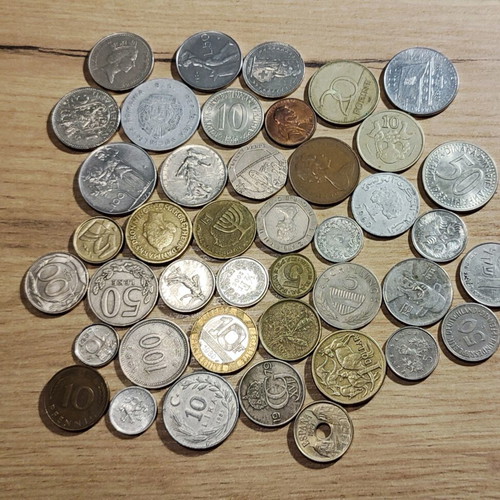 Lot of 42 foreign coins used from around the world
