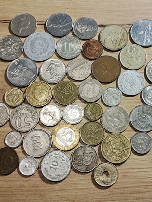 Lot of 42 foreign coins used from around the world