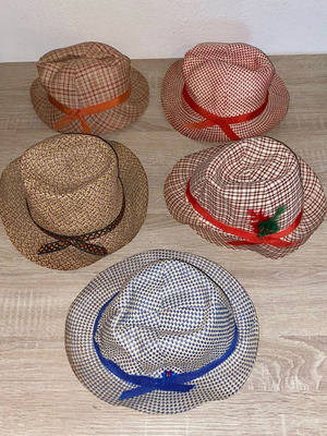 Vintage hats used, old Greek from the 1960s