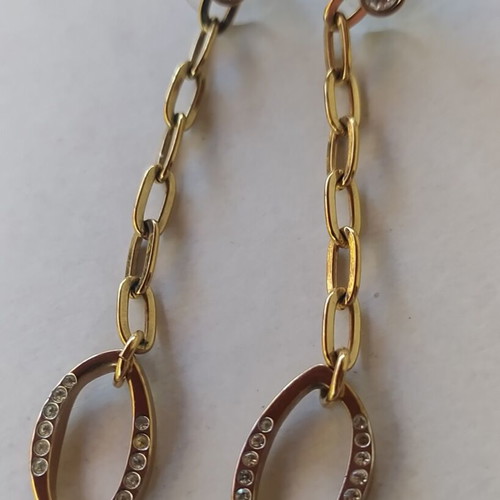 Swarovski hanging earrings with crystals, classic design