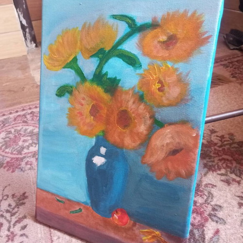 Vase with Flowers Acrylic Painting made to order