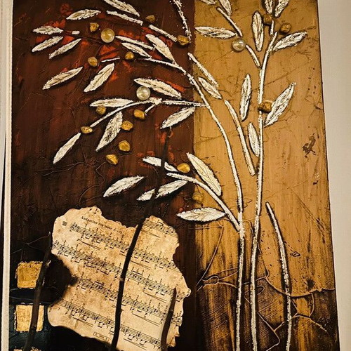 Canvas embossed painting like new