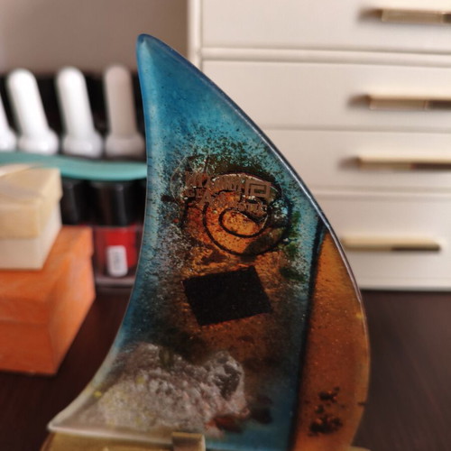 Handmade Blown Glass Sailboat Like New