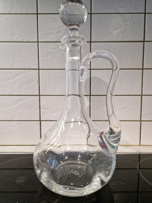 Cristallerie de Haute Bretagne wine carafe new, handmade, made in France