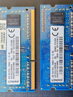 Kingston σετ μνήμης RAM 8GB (2x4GB) DDR3L SO-DIMM 1600MHz σαν καινούργιο