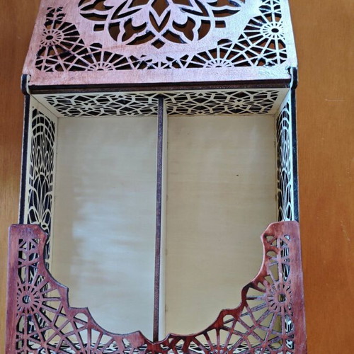 Wooden Handmade Organizer Pandora's Box with Mandala Design