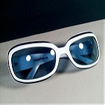  Ferre 643 C774 Λευκό και Μαύρο γυαλιά ηλίου με λογότυπο από κρυστάλλους
