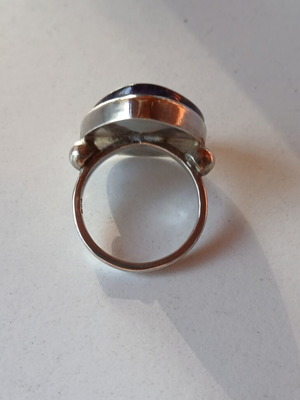 Silver ring with amethyst, handmade, size 56-57