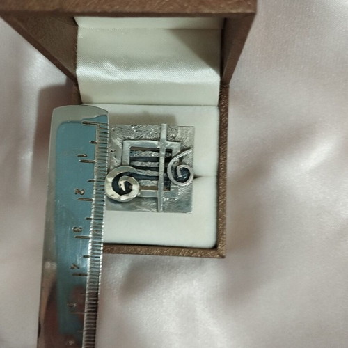 Silver ring handmade 925 with 14K gold No54 like new