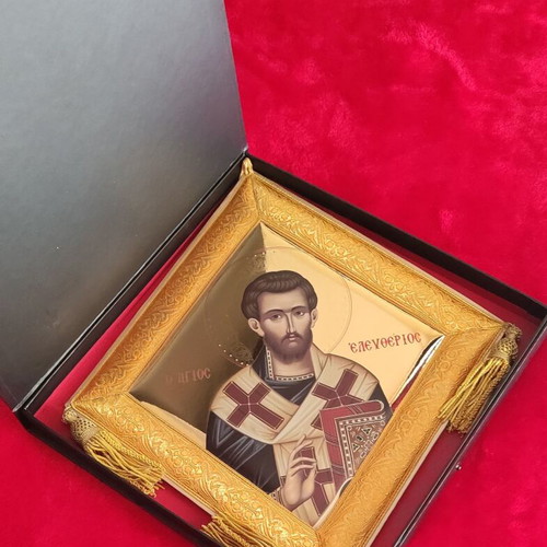 Epigonatio with Saint Eleftherios image new, luxurious