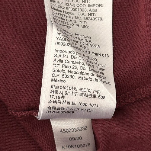 Calvin Klein print T-shirt used, bordeaux, size L