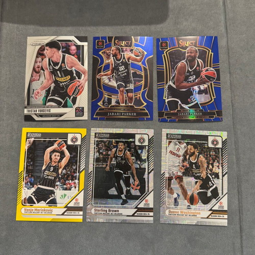 Panini EuroLeague Basketball Partizan lot of 6 cards