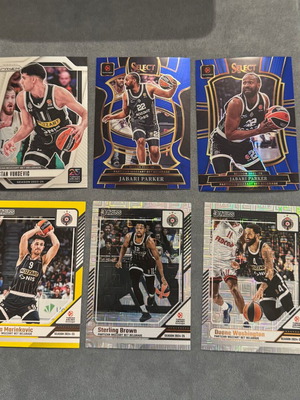 Panini EuroLeague Basketball Partizan lot of 6 cards