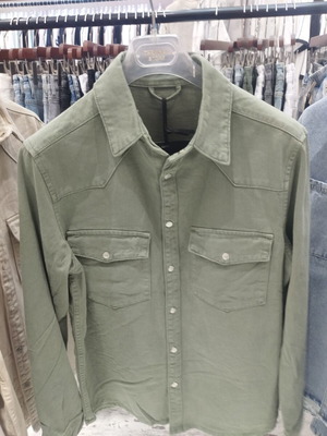 Men's spring denim jacket olive green new M5-99-3