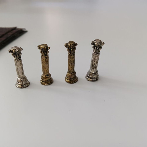 Vintage metal chess set Fantasy Medieval 32 pieces