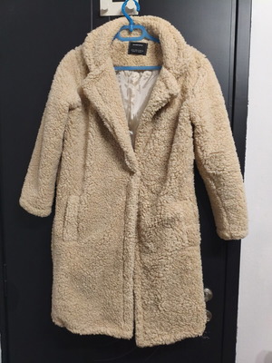 Teddy coat like new, beige cream, size S