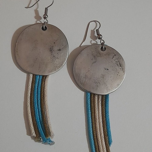 Dangling earrings like new, silver and multicolored