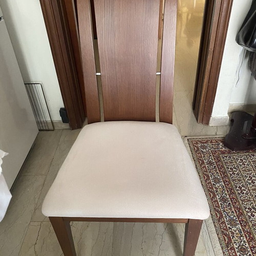 Extendable dining table with 4 chairs, 120x110 cm