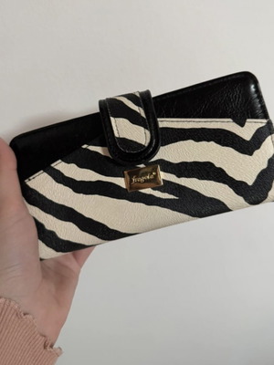 Fragola striped large wallet like new, black and white