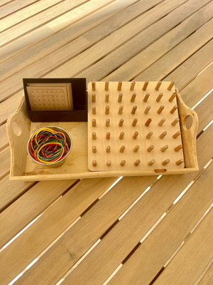 Дървена ръчно изработена геоплатка нова с диск