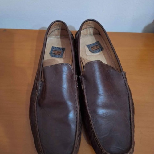 Men's leather shoes brown like new, slip-ons