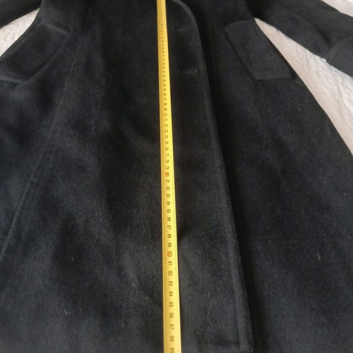 Black women's Zara coat used, size small, long with belt