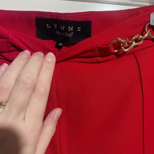 Lynne red flared pants like new, size M