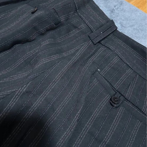 Zara striped straight-leg pants black like new