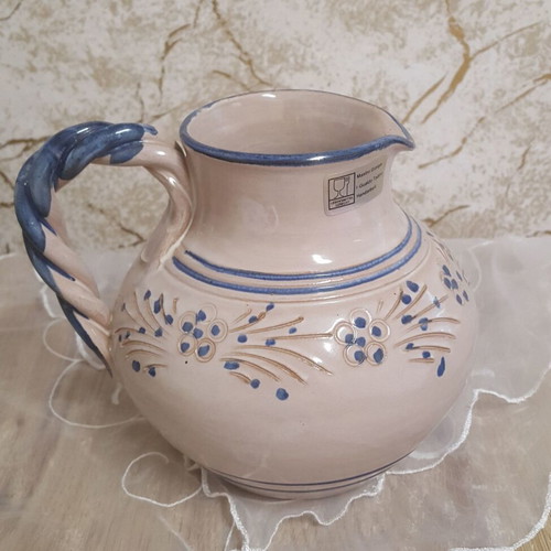GILDE HANDWERK ceramic vase/jug new with embossed floral motifs