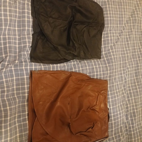 Celestino mini leather skirts like new, black and brown, size S
