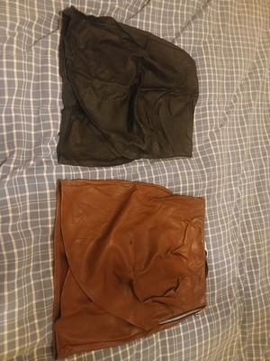 Celestino mini leather skirts like new, black and brown, size S