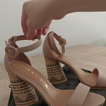 Tabita sandals like new with ethnic heel, size 37, beige
