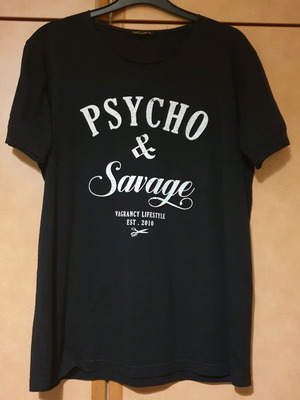 Vagrancy Psycho & Savage short-sleeve shirt like new, size S, black