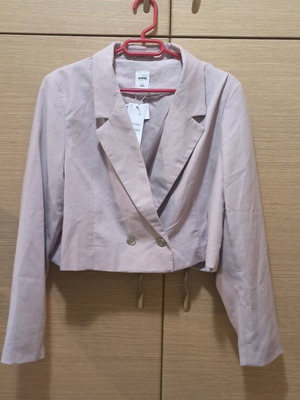 Crop blazer γυναικείο ροζ καινούργιο Sinsay