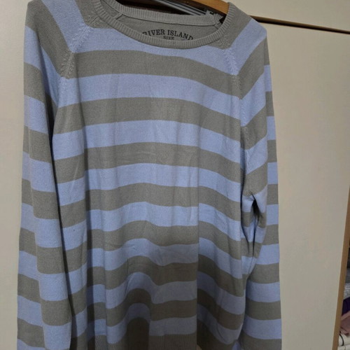 Αντρική μπλούζα River Island μεταχειρισμένη, μέγεθος XXL, άσπρο και γκρι