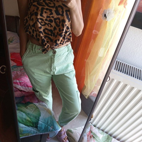 Cargo jeans pants new, mint color, size L