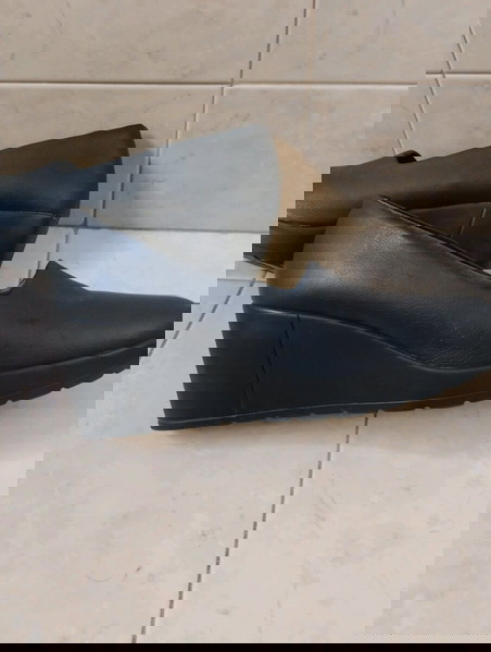 Μοκασίνια μπλε ψηλά δέρμα