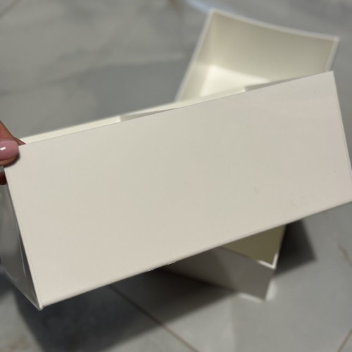Set of 2 white plastic storage boxes