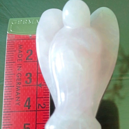 Rose quartz angel hand carved semi-precious stone like new