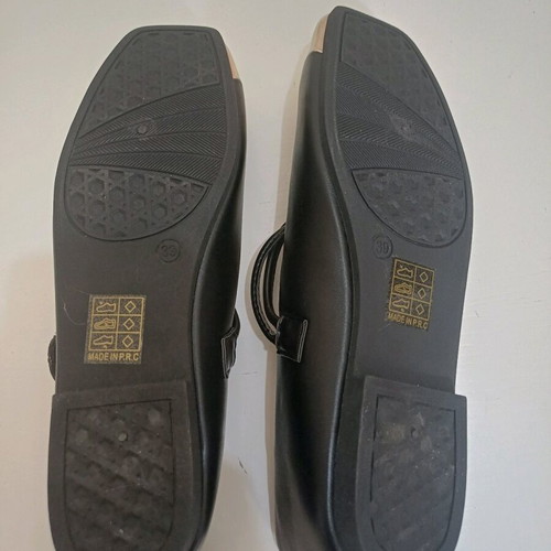Ballerinas black and gold, new, size 39, large fit