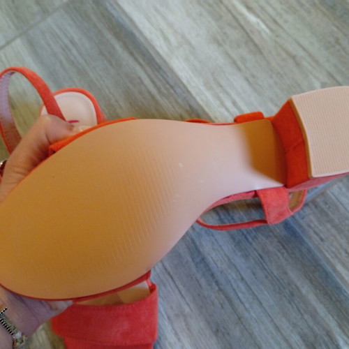 Vera Blum suede sandals with block heel, orange