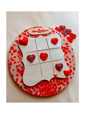 Handmade ceramic tic tac toe Valentine's edition 17 cm new
