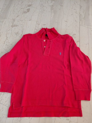 Polo Ralph Lauren long sleeve T shirt red, like new, boys 3-4 years