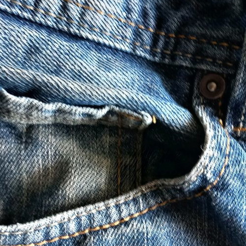 Branded men's denim bermuda shorts