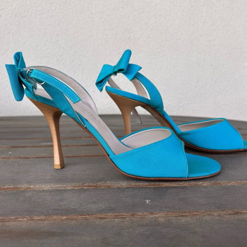 Turquoise high-heeled sandals Petridis new, size 40