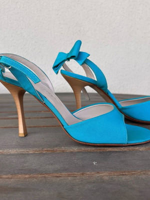 Turquoise high-heeled sandals Petridis new, size 40
