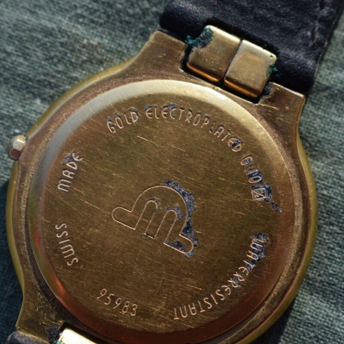 Maurice Lacroix watch used, vintage 70s, blue