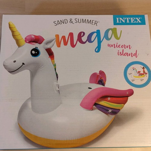 Inflatable beach unicorn new, size 2.51x1.63x1.45 m, up to 200 kg